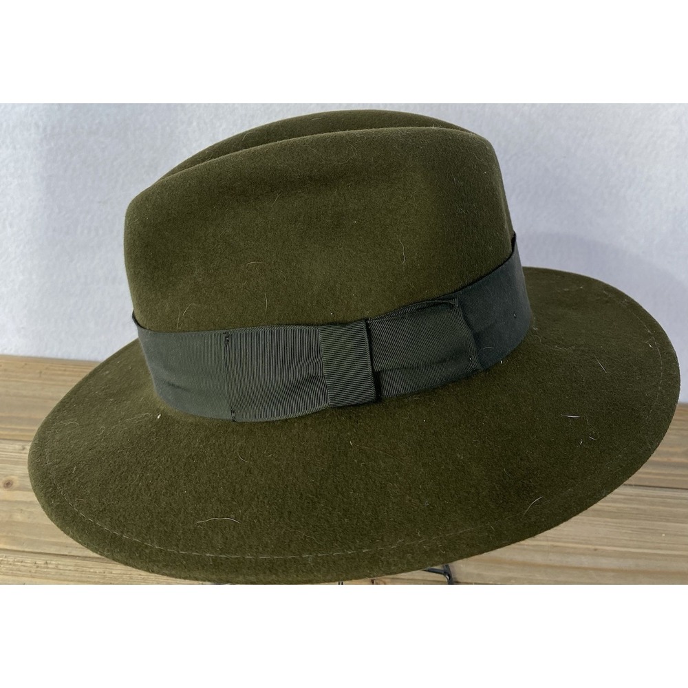 VTG Orvis Wool Lite Felt Packable Fedora Hat Green Mens Medium